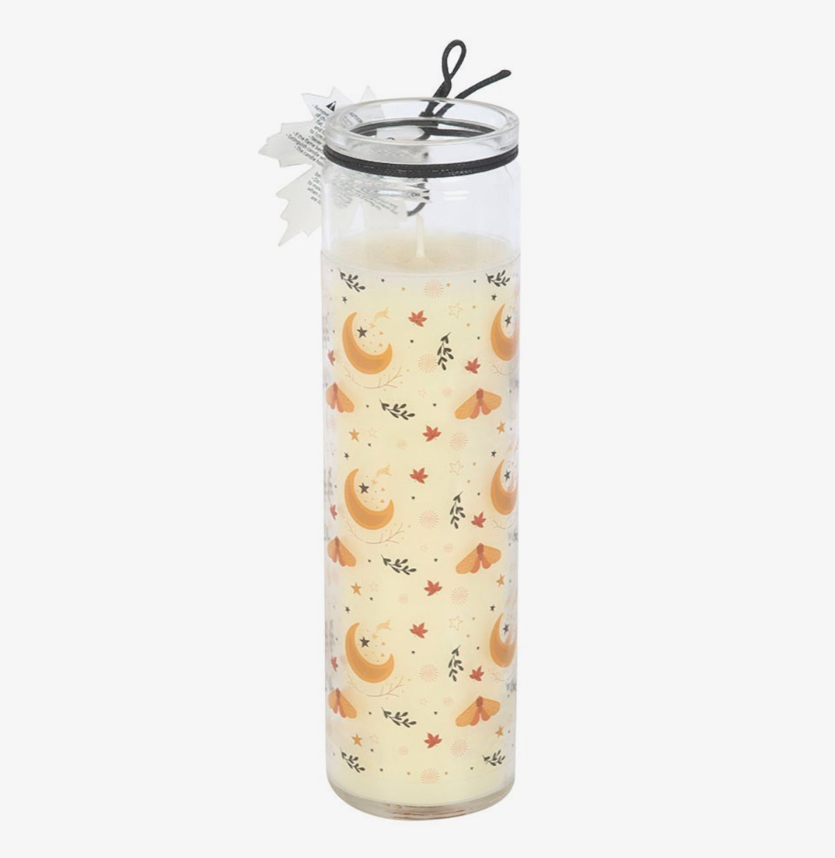 Vela mágica de calabaza y especias en forma de tubo de otoño