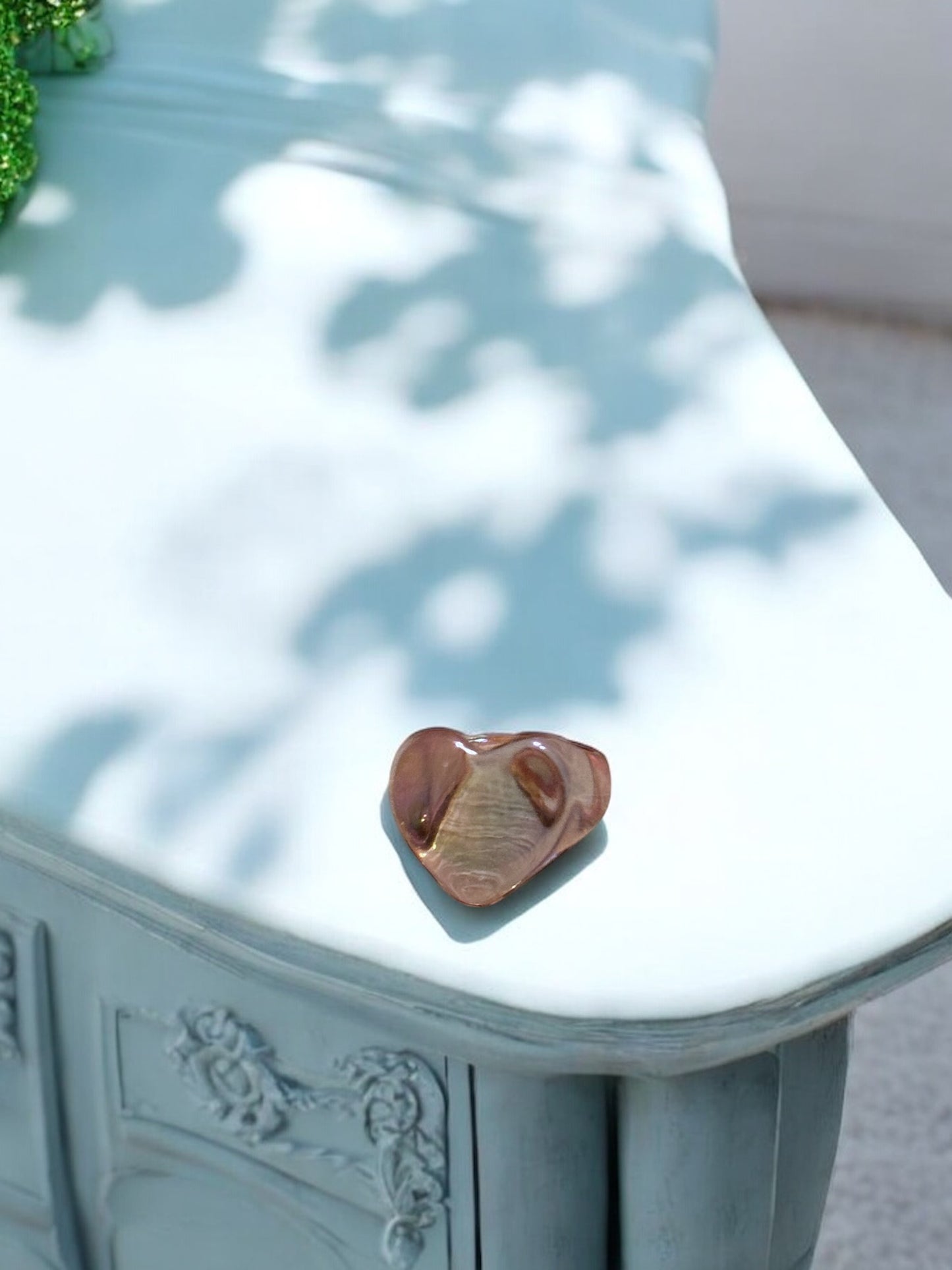 Anillo resina corazón