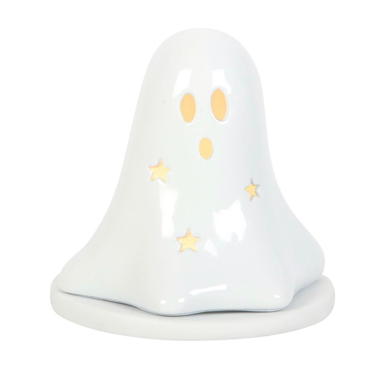 PORTAVELAS DE CERÁMICA CON FORMA DE FANTASMA PARA VELAS DE TÉ Y CONOS DE INCIENSO