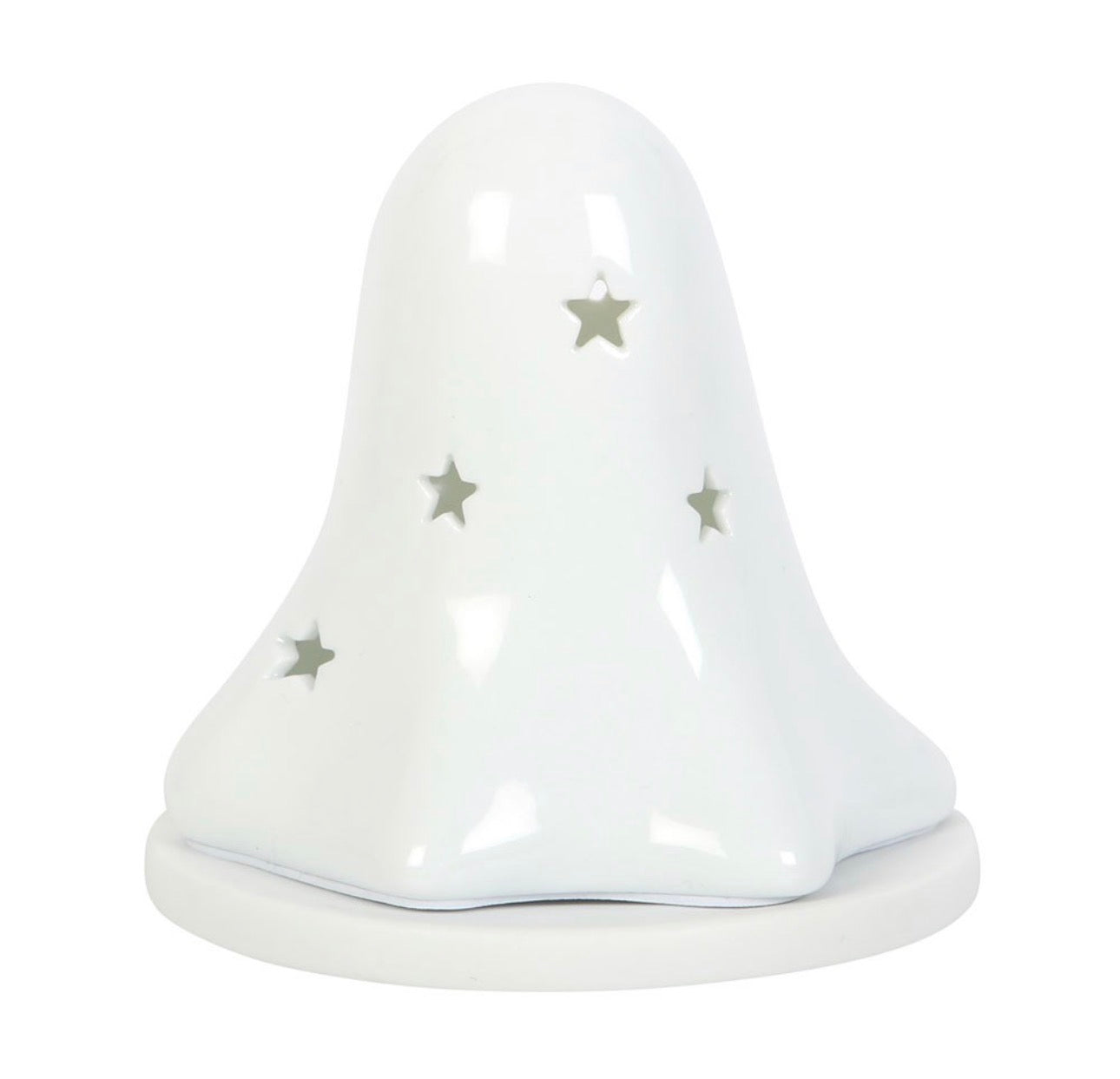 PORTAVELAS DE CERÁMICA CON FORMA DE FANTASMA PARA VELAS DE TÉ Y CONOS DE INCIENSO
