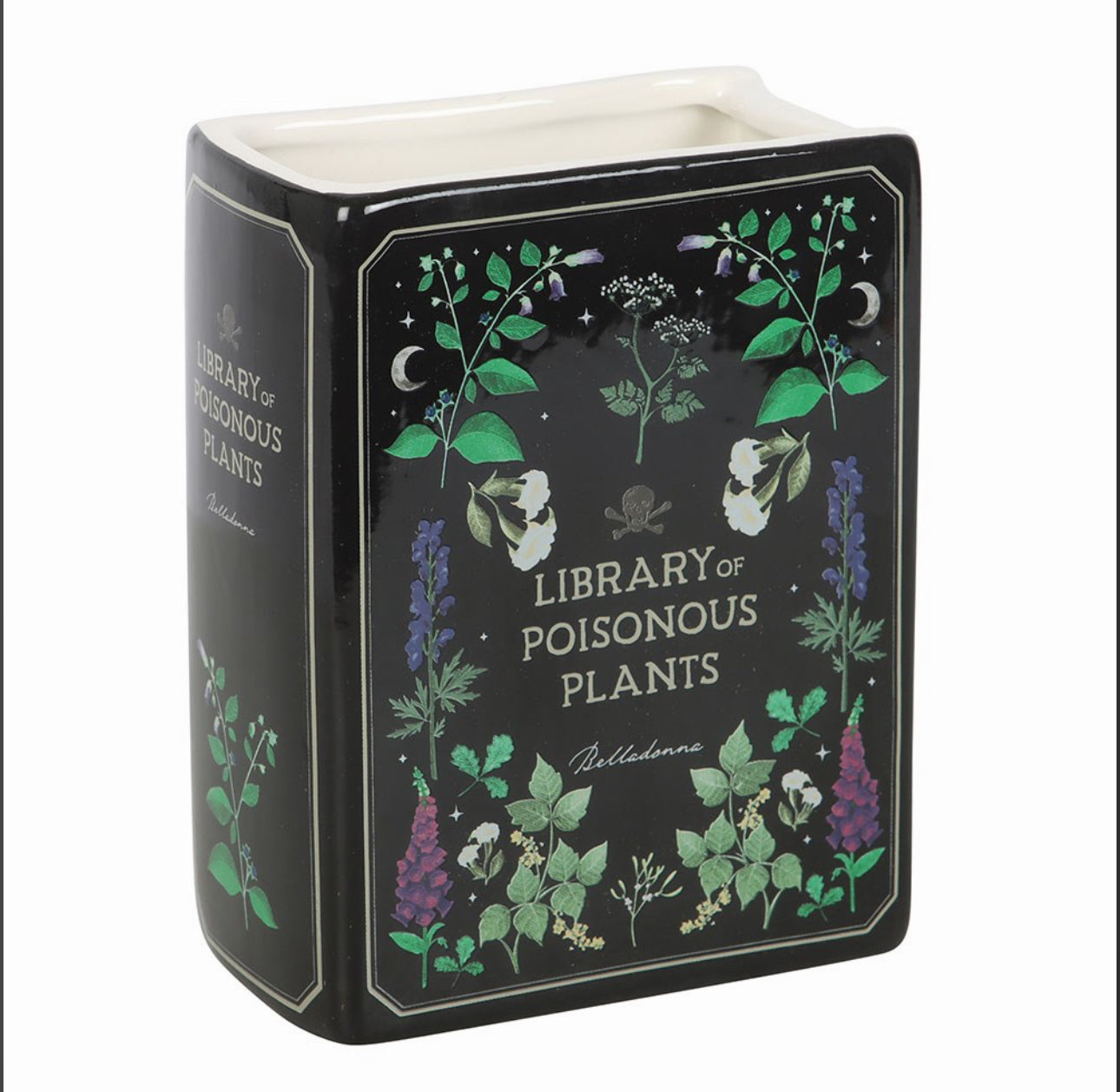 Jarrón con forma de libro de plantas