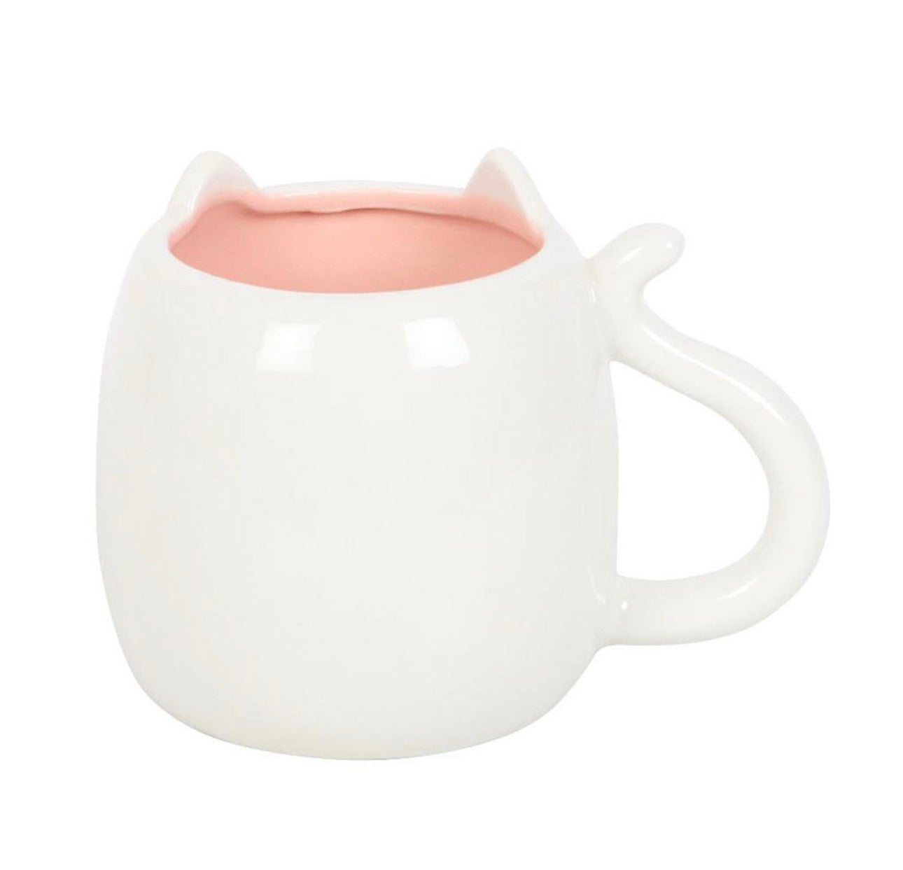 TAZA CON FORMA DE GATO BLANCO