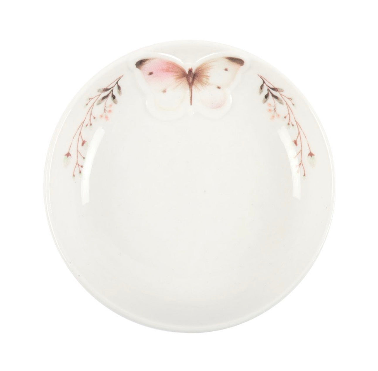 PLATO DE JOYAS CON MARIPOSA BLANCA