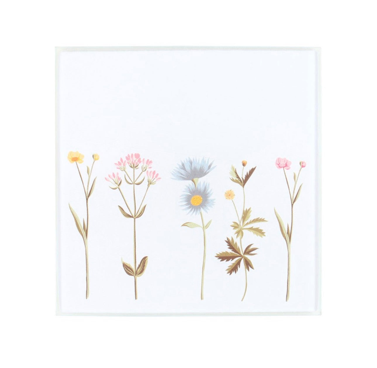 JUEGO DE POSAVASOS DE VIDRIO CON FLORES