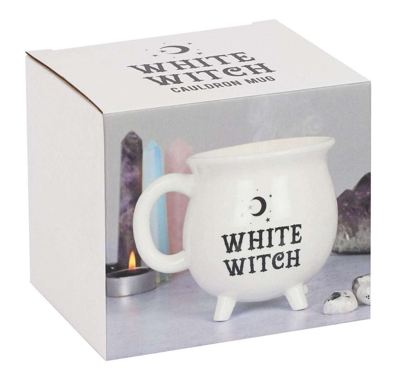 Taza Caldero de bruja blanca