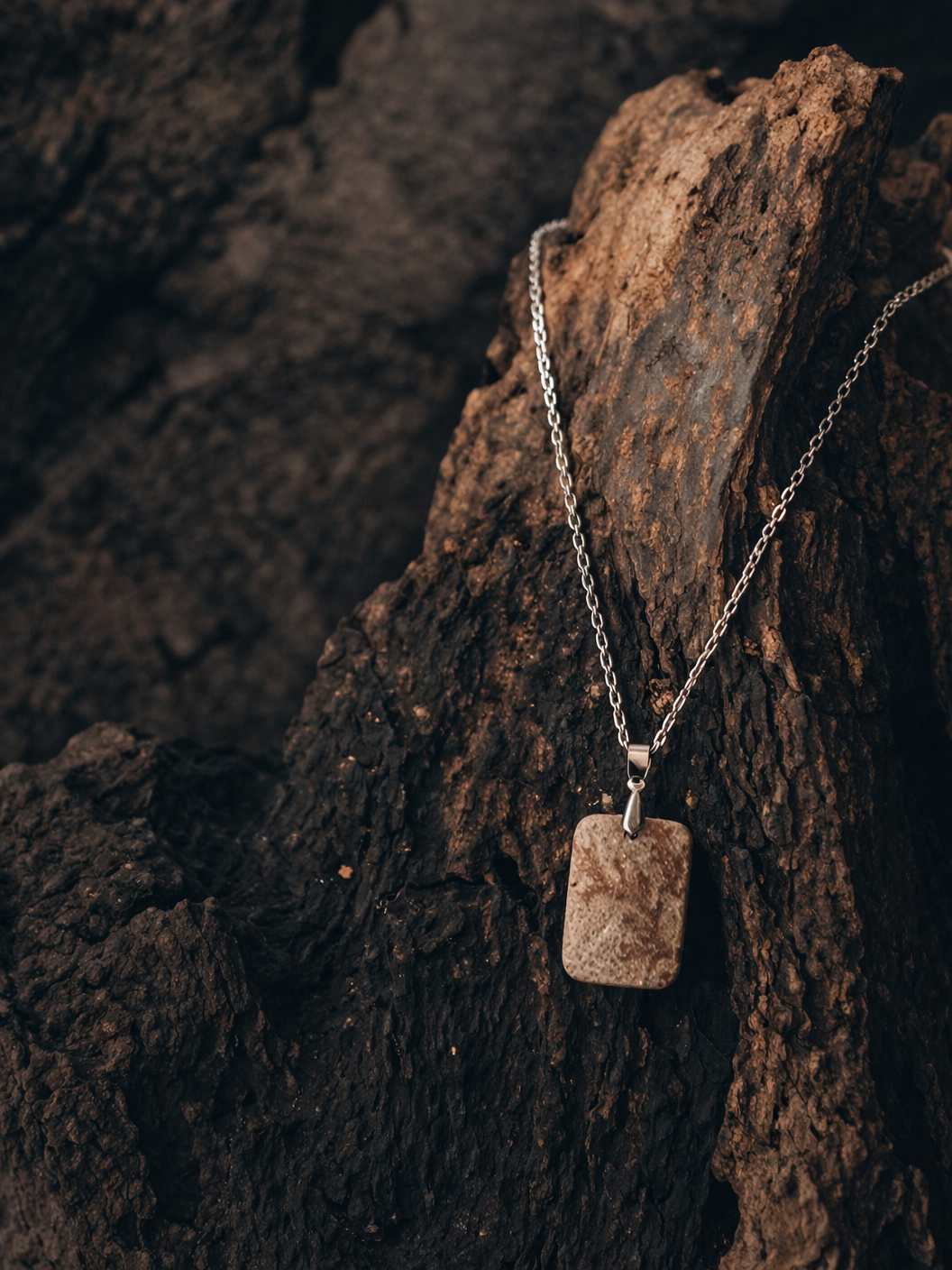 Colgante de Coral Fósil plata 925