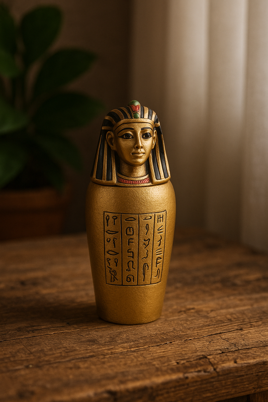 Vaso Canopo dioses Egipcios Dorados