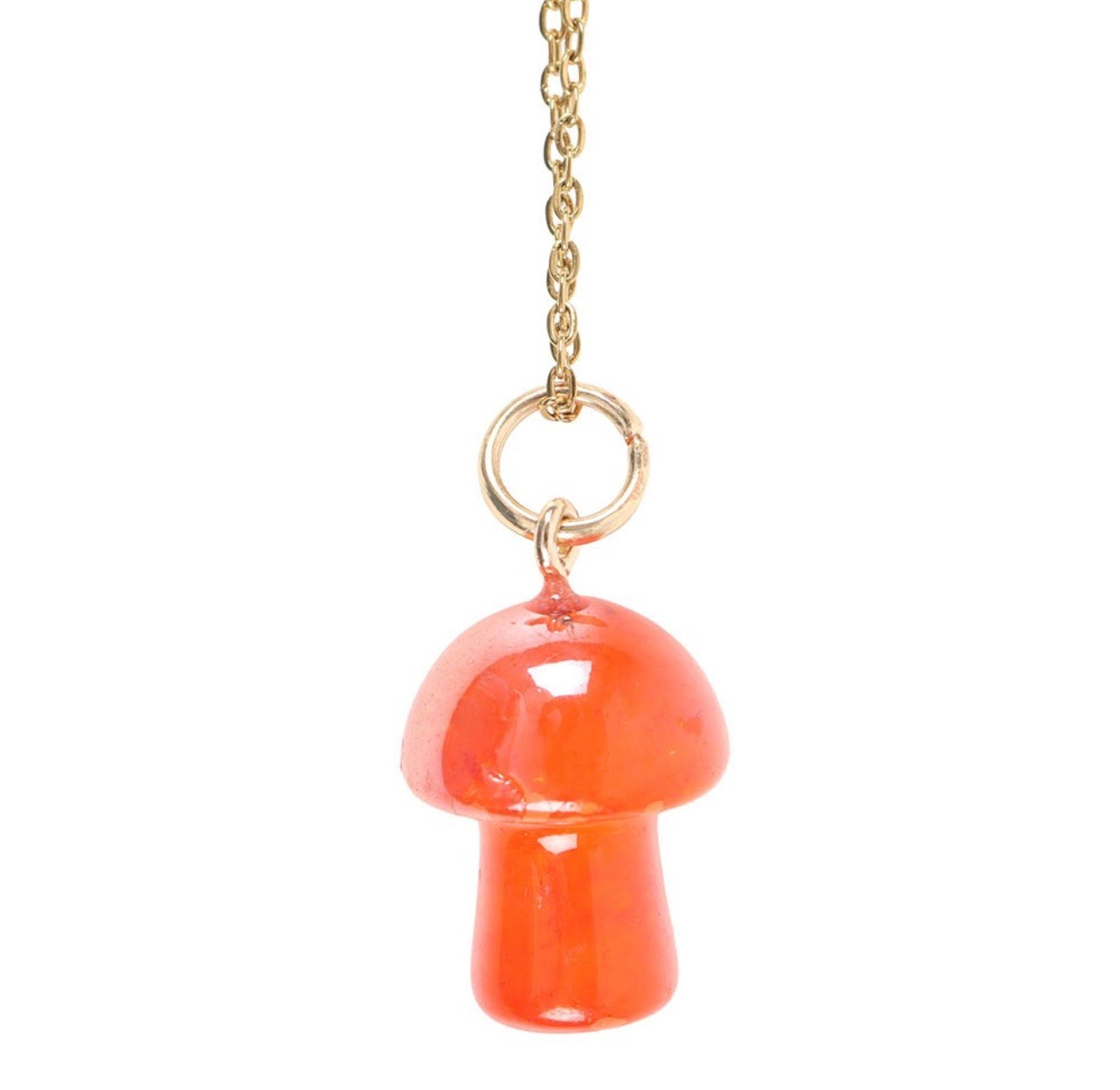 TARJETA DE FELICITACIÓN CON COLLAR DE HONGO AURA NARANJA