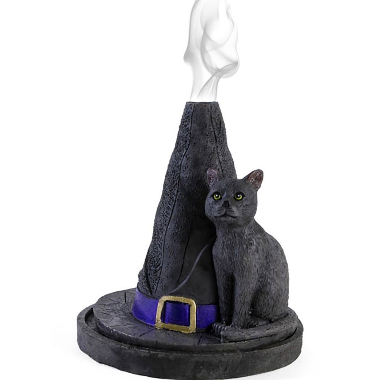 QUEMADOR PORTA CONOS DE INCIESO SOMBRERO DE BRUJA  GATO