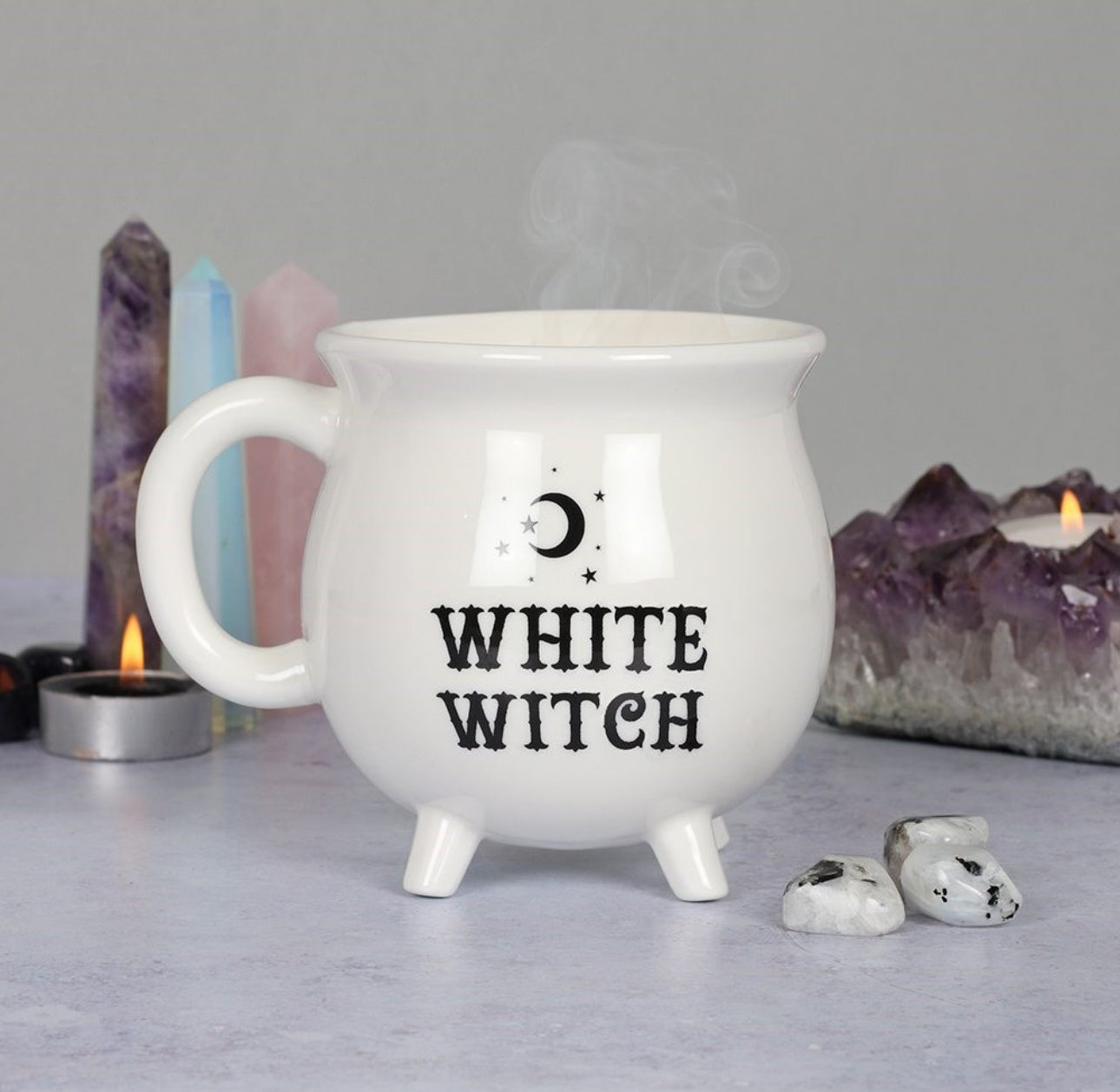 Taza Caldero de bruja blanca