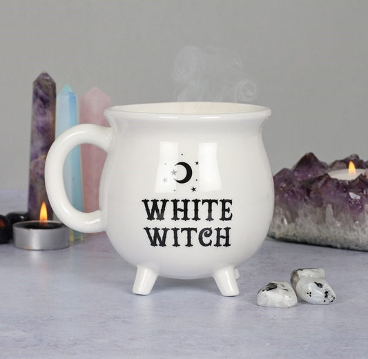 Taza Caldero de bruja blanca