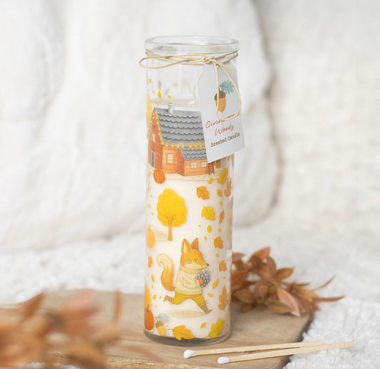 Vela tubular perfumada con aroma a madera de canela