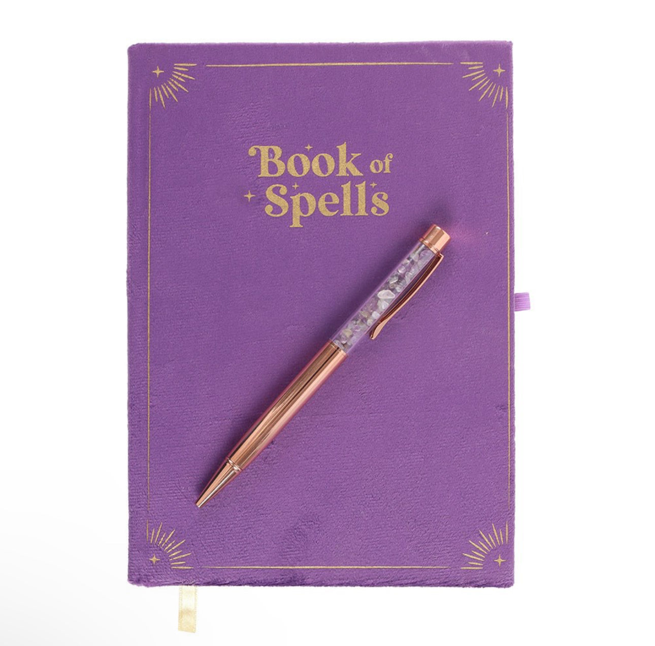 Libreta del Libro de Hechizos con Bolígrafo de Cristal de Amatista