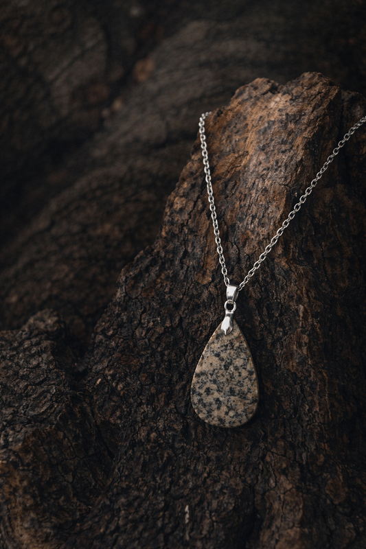 Colgante de Coral Fósil en Plata 925