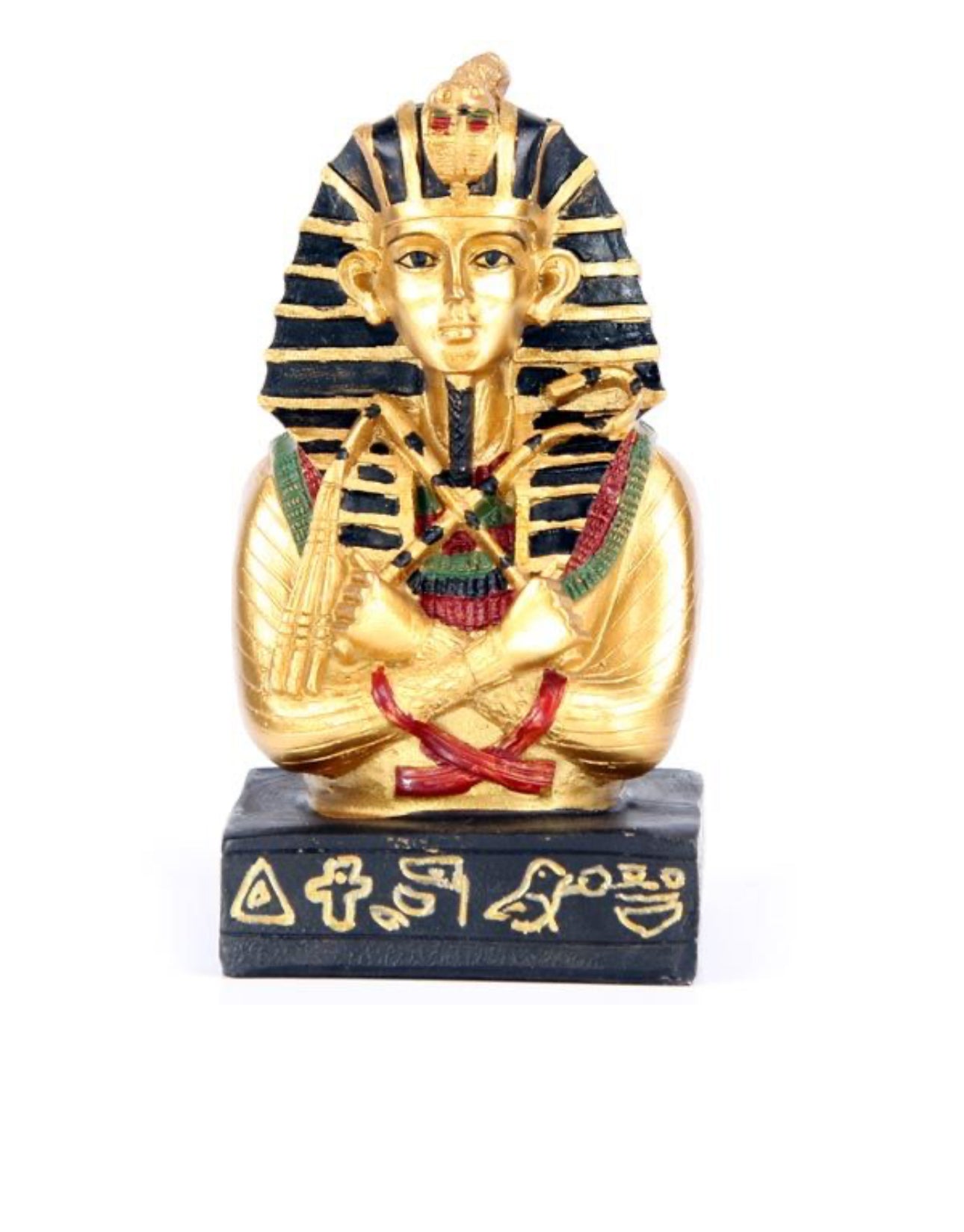 Figura Egipto Tutankamon Egipcio Dorado con Báculo y Mayal