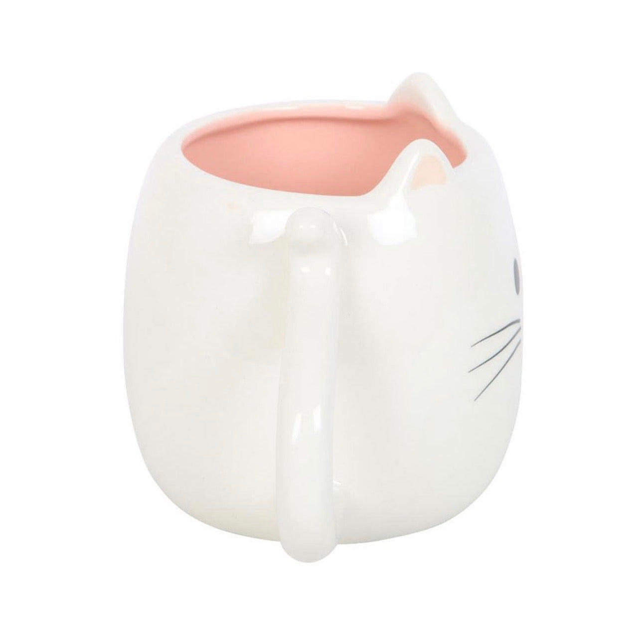 TAZA CON FORMA DE GATO BLANCO