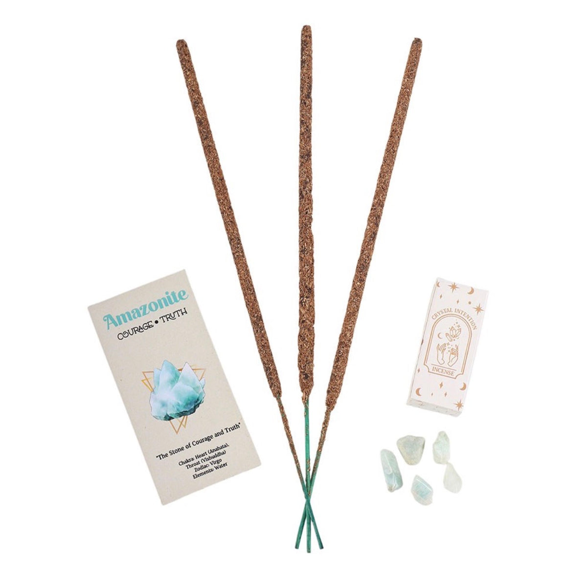 INCIENSO «NATIVE SOUL CRYSTAL INTENTIONS» CON TROCITOS DE AMAZONITA