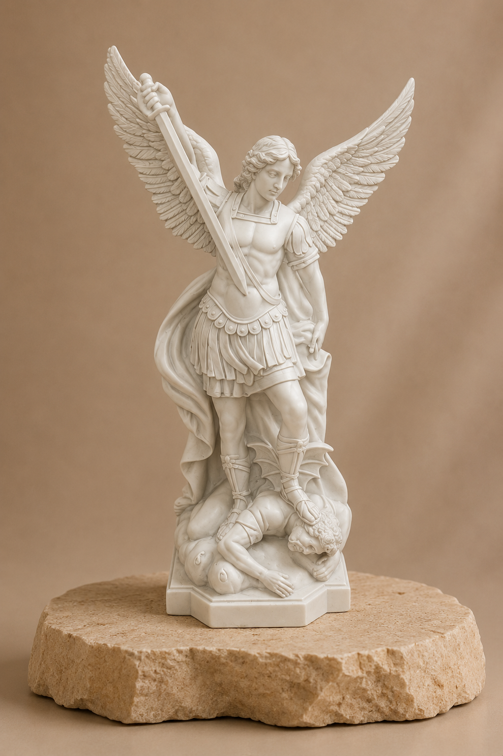 Estatua Arcángel San Miguel Blanco – 40 cm