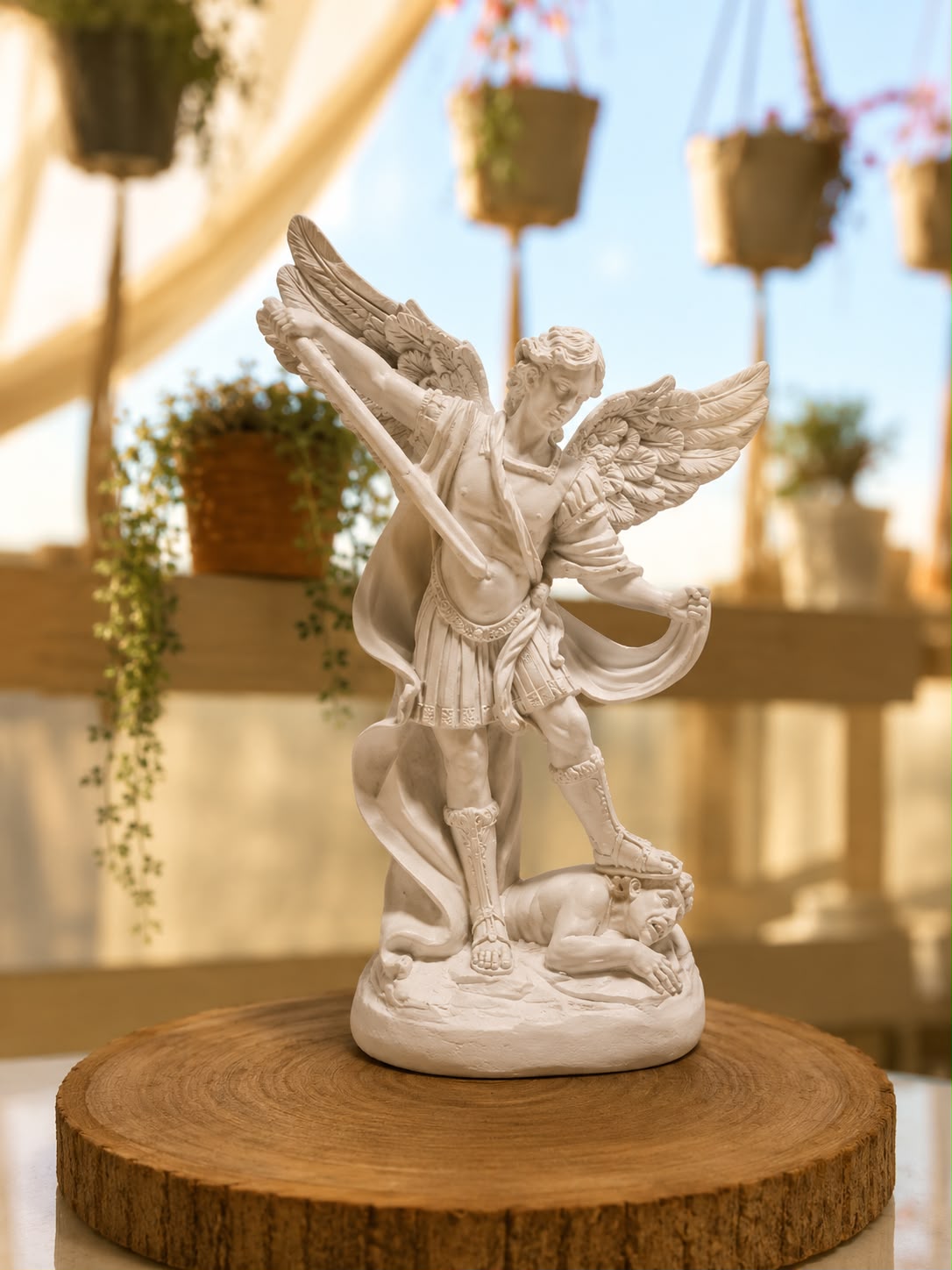 Figura Arcangel San Miguel 13,5 cm Aprox Blanco