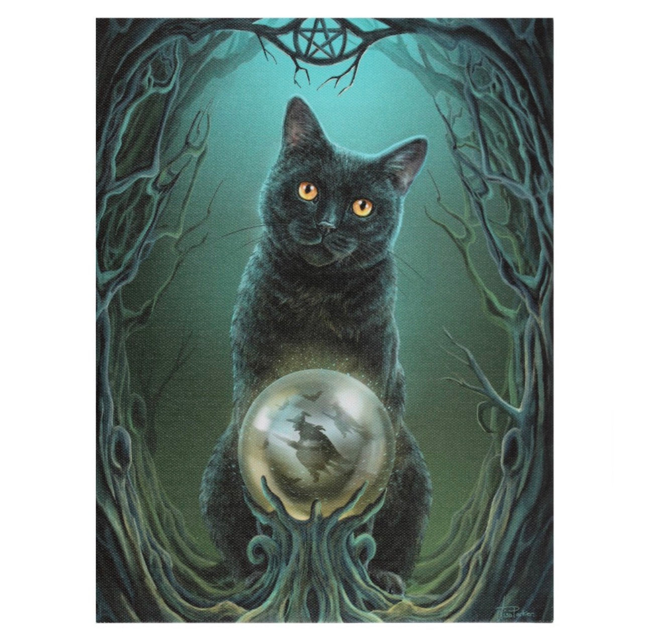 PLACA DE LIENZO DE EL ORIGEN DE LAS BRUJAS DE LISA PARKER DE 19X25 CM