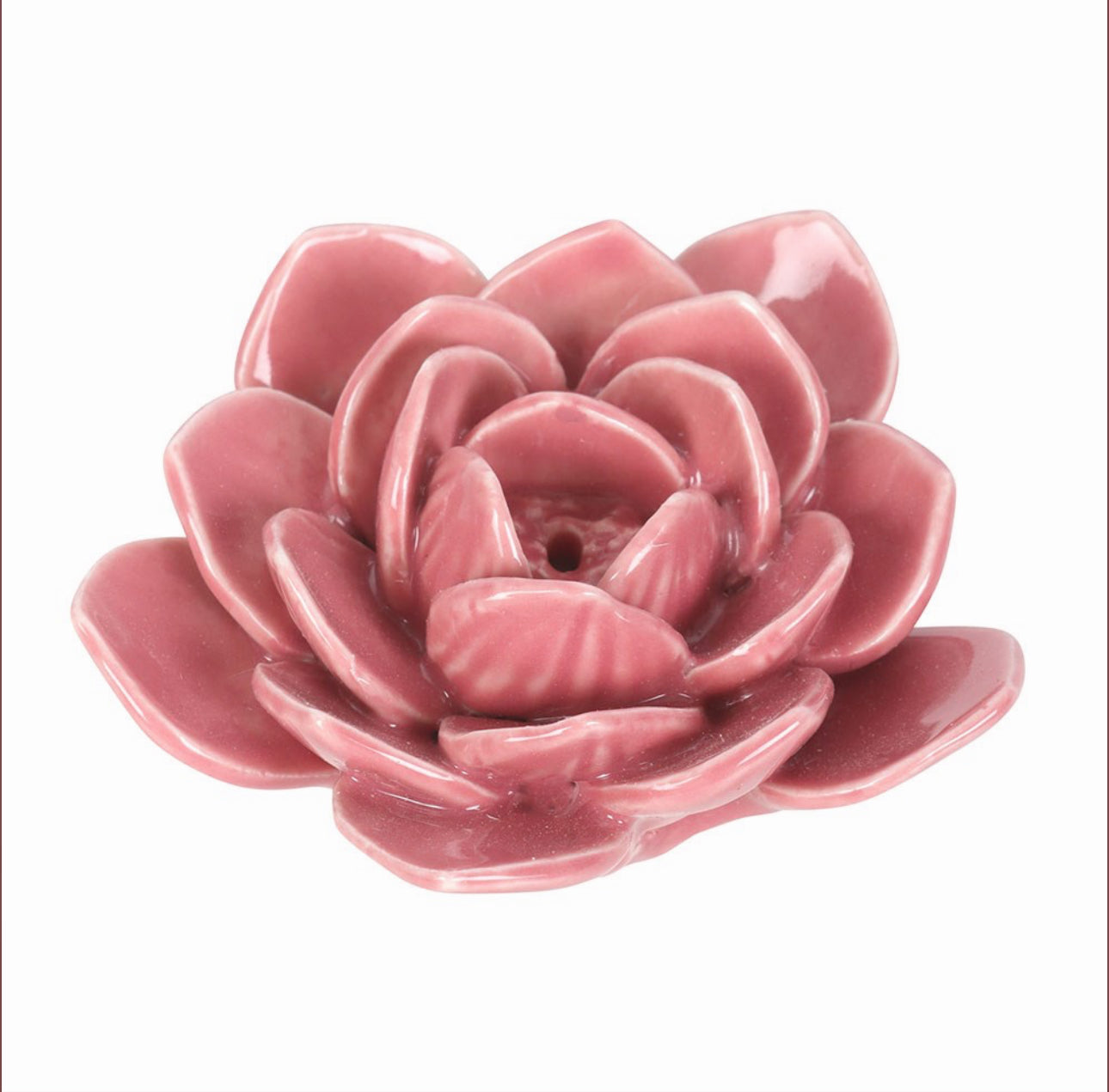 Quemador Porta incienso con forma de flor de loto rosa