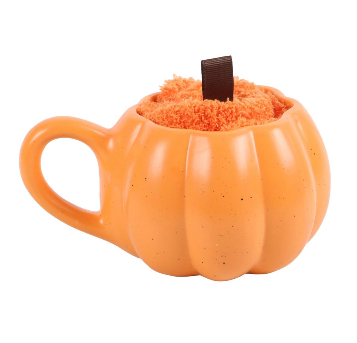 JUEGO DE TAZA Y CALCETINES CON FORMA DE CALABAZA