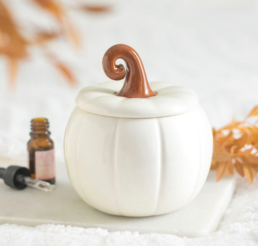QUEMADOR DE ACEITE DE CALABAZA BLANCA RIZADA