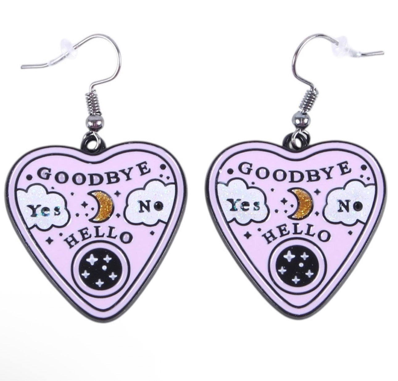 PENDIENTES DE PLANCHETTE CON TABLERO DE PALABRAS EN TEXTO PASTEL