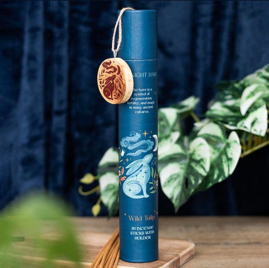 VARILLAS DE INCIENSO DE TULIPÁN SILVESTRE CON QUEMADOR DE REGALO