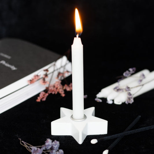Candelabro con hechizo de estrella blanca
