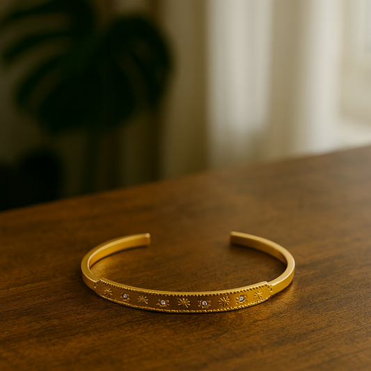 Pulsera Dorada Sol con Circonitas