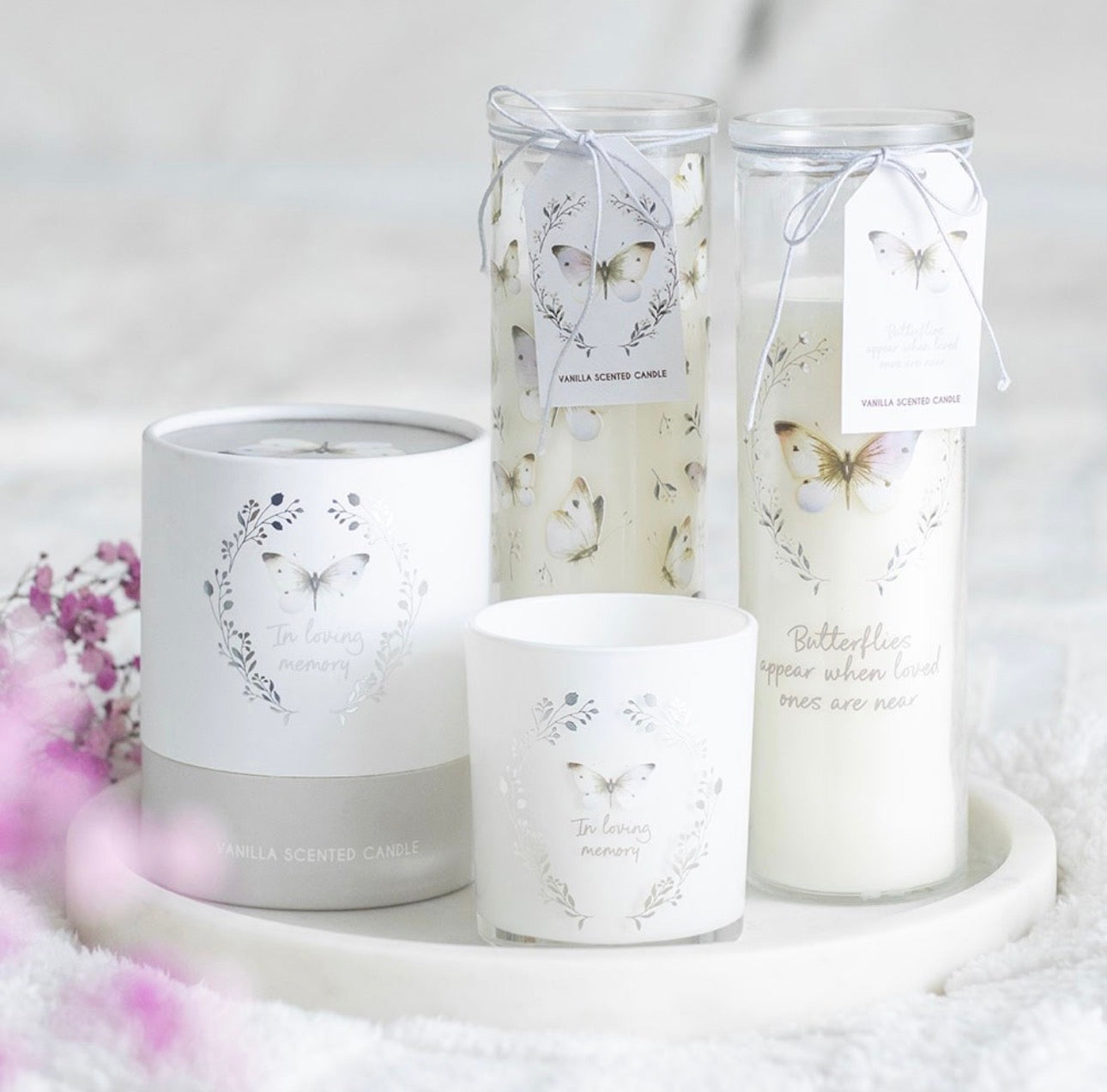 VELA DE VAINILLA MARIPOSA BLANCA