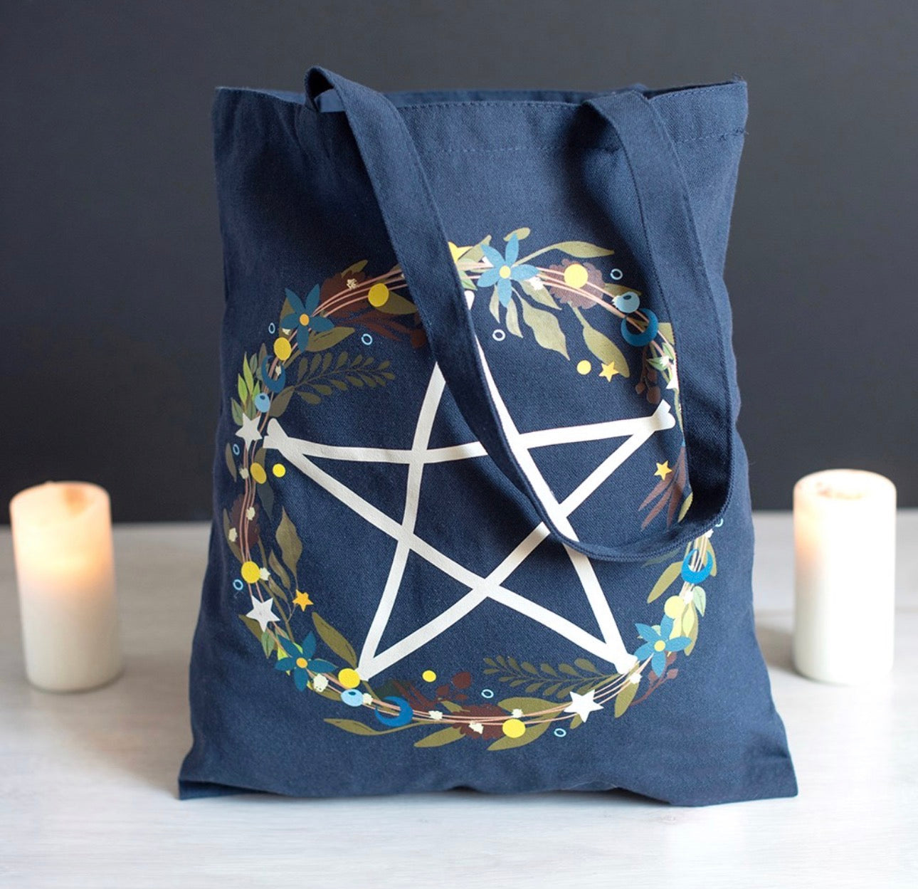 TOTE BAG DE MANO CON CORONA DE SOLSTICIO