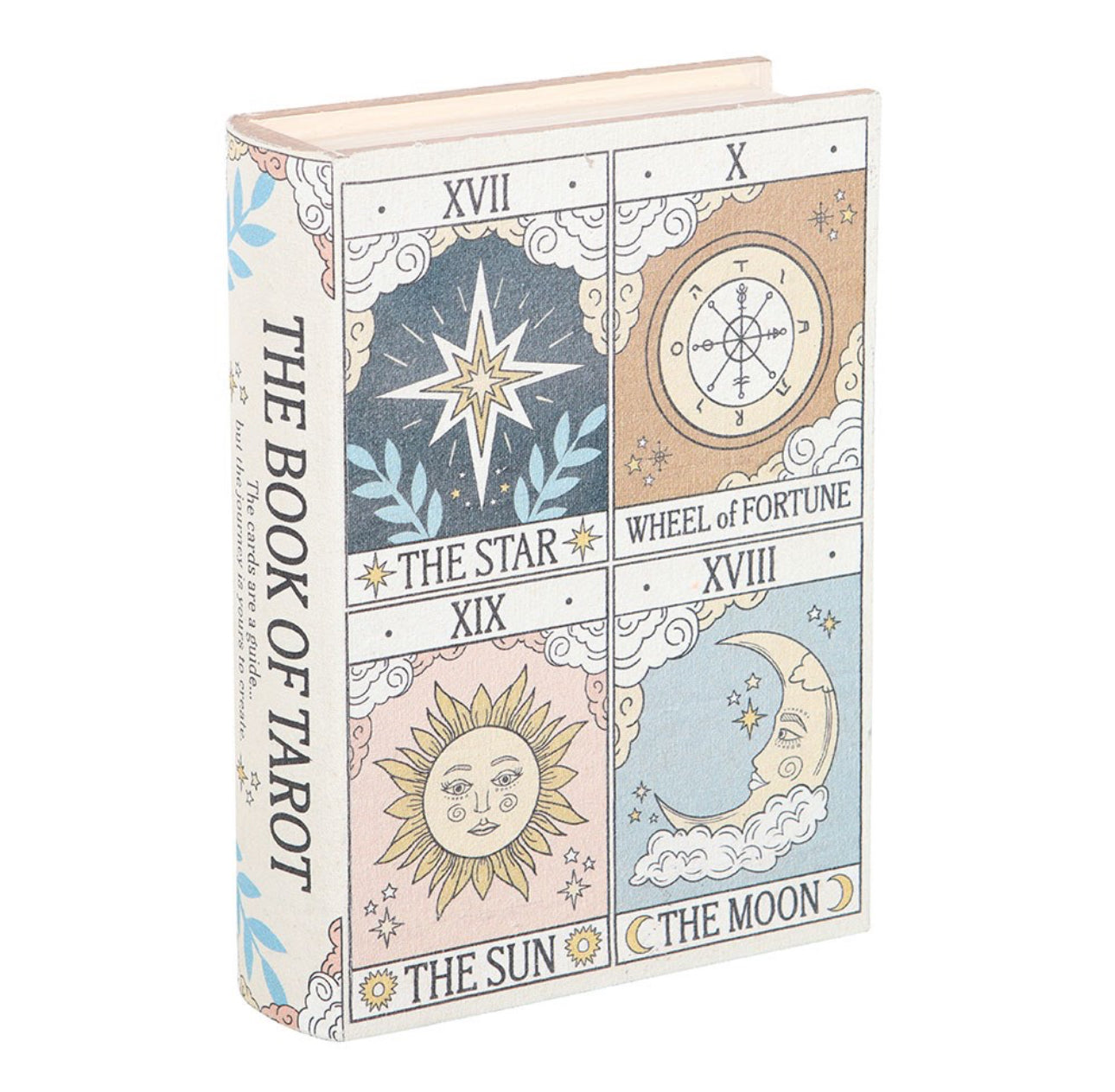 Caja de almacenamiento con forma de libro de tarot vintage