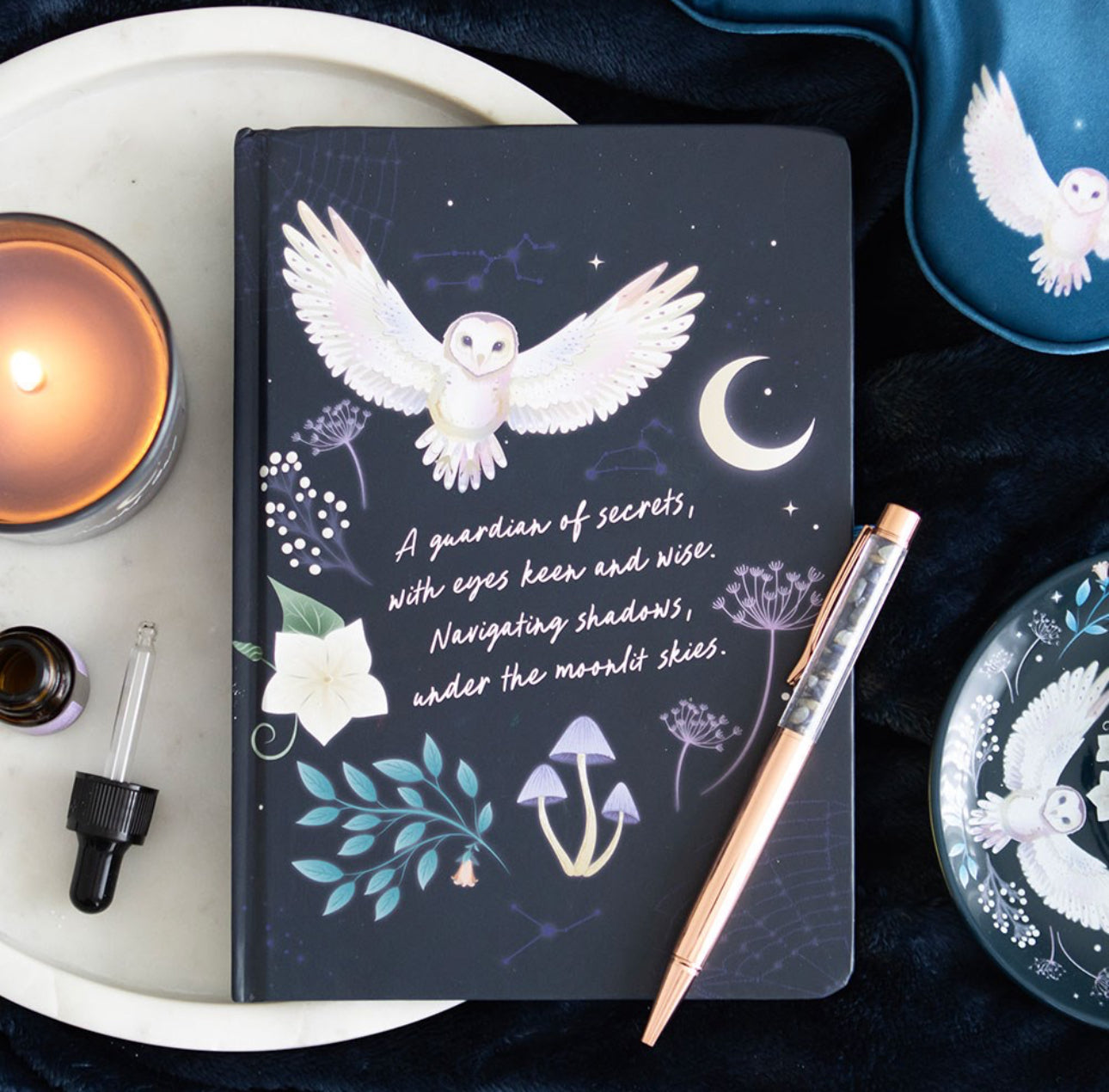 Libreta Night Owl con bolígrafo de sodalita