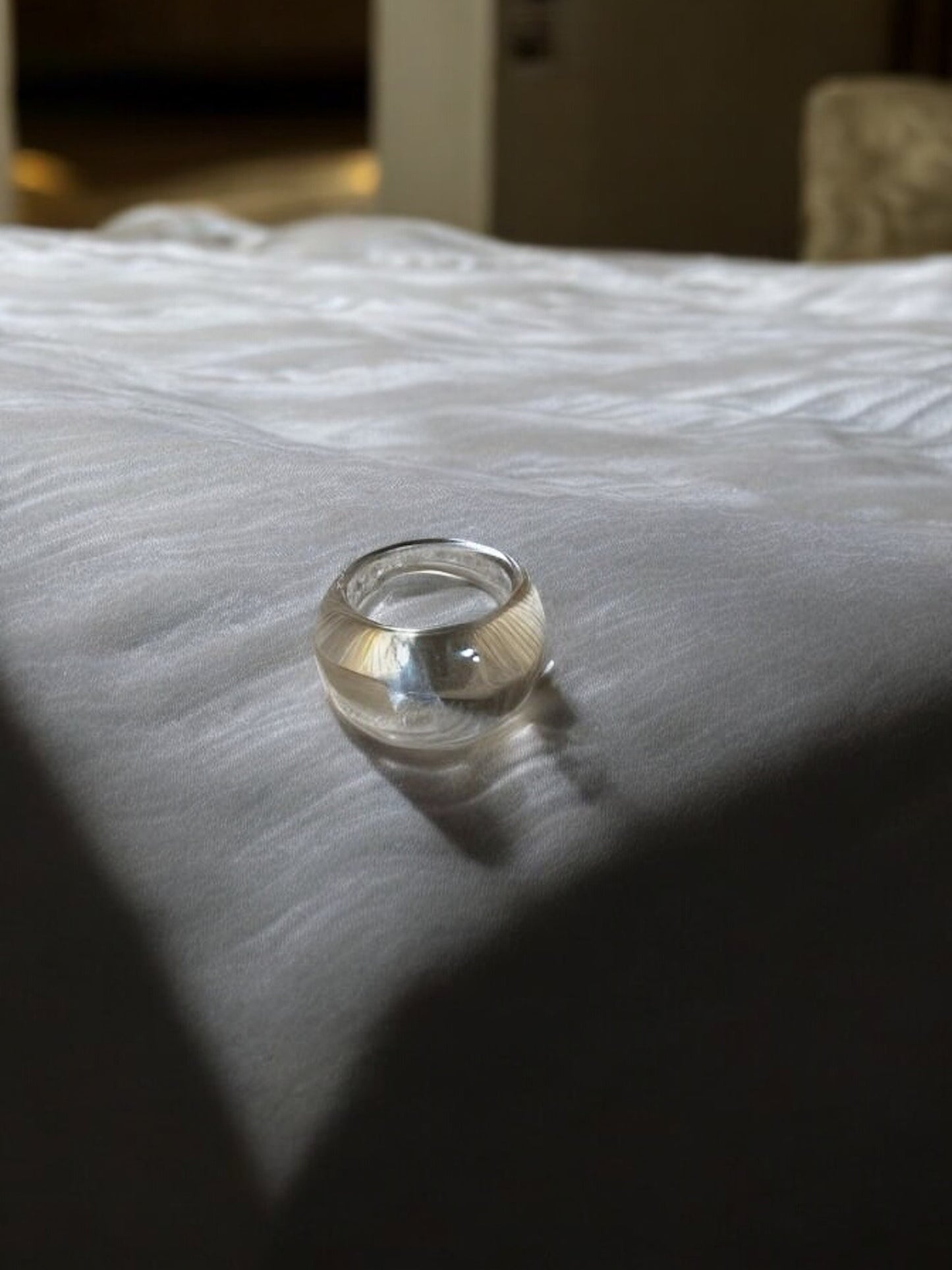 Anillo resina estilo cristal
