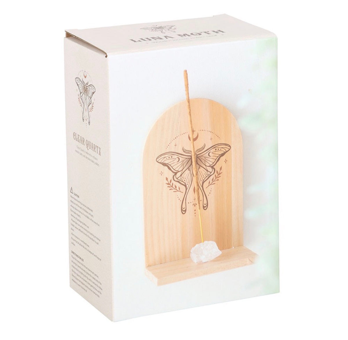 ESTANTE PORTA INCIENSO DE MADERA NATURAL LUNA MOTH