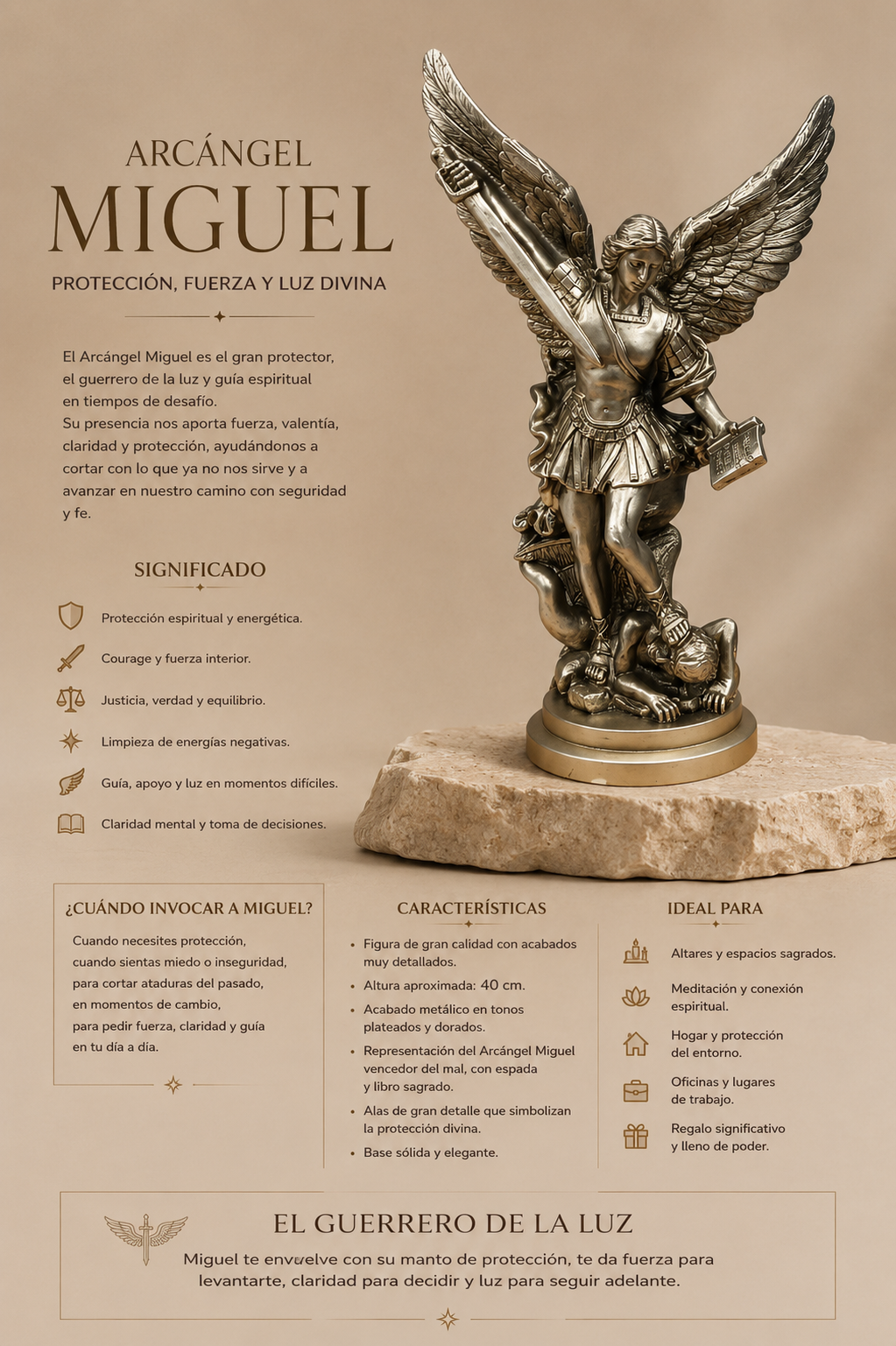 Estatua Arcángel San Miguel Bronce – 40 cm