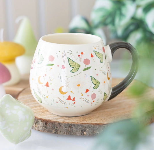 TAZA REDONDA CON ESTAMPADO DE FOLKLORE DE HADAS