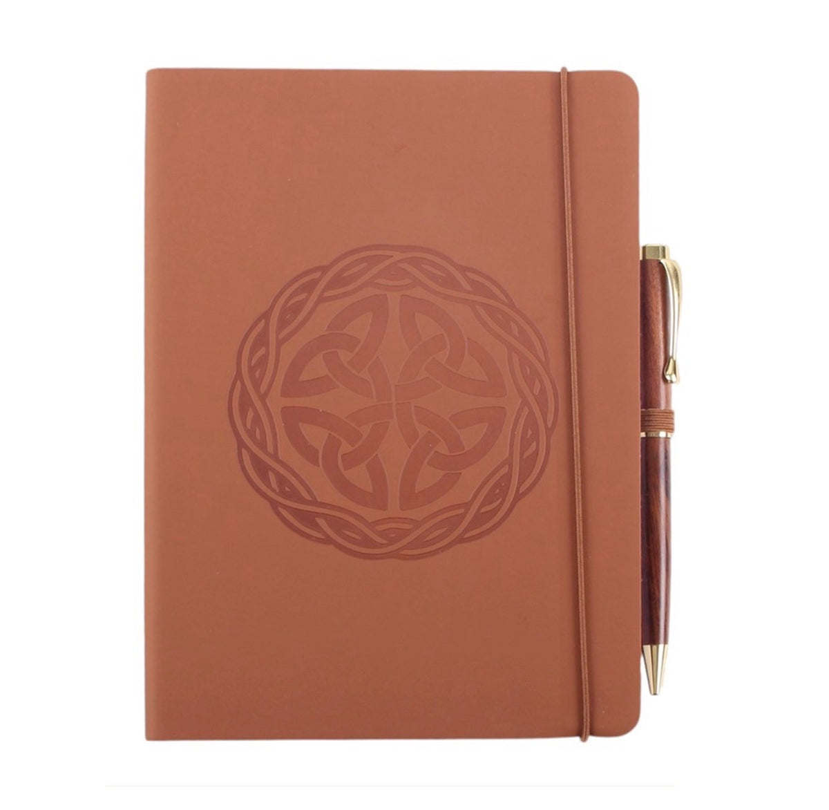 CUADERNO A5 DE IMITACIÓN DE PIEL CON EL NUDO CELTA «CELTIC SHIELD» Y BOLÍGRAFO INCLUIDO
