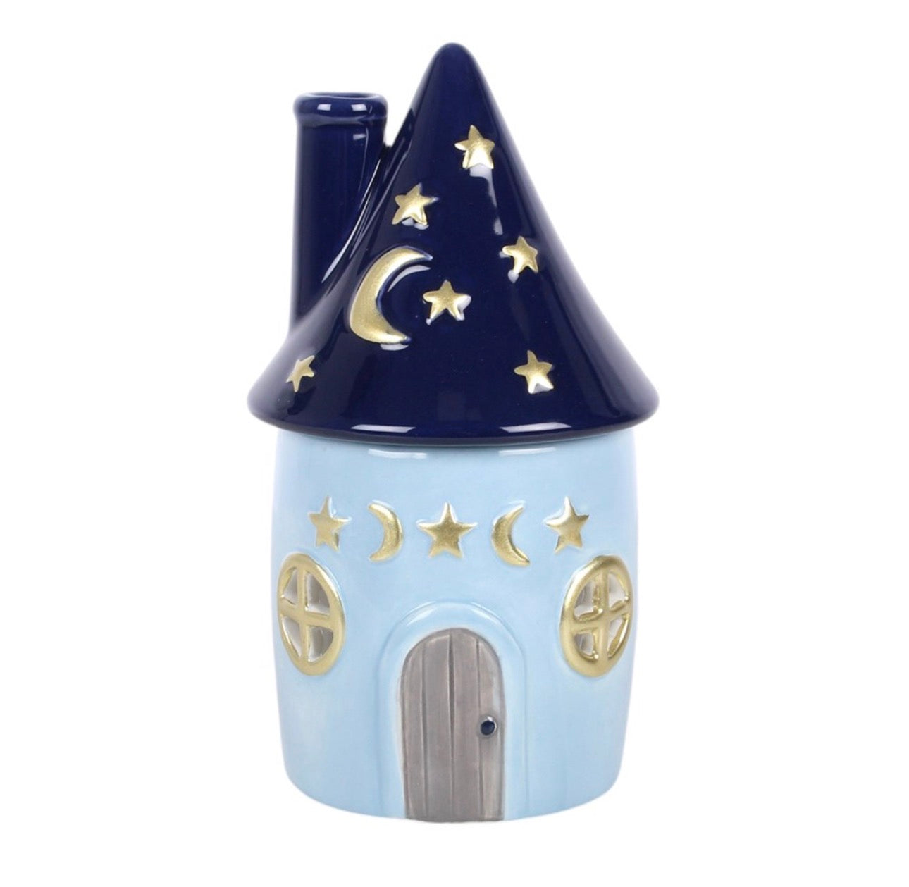 QUEMADOR DE ACEITE CELESTIAL CASA MÁGICA AZUL