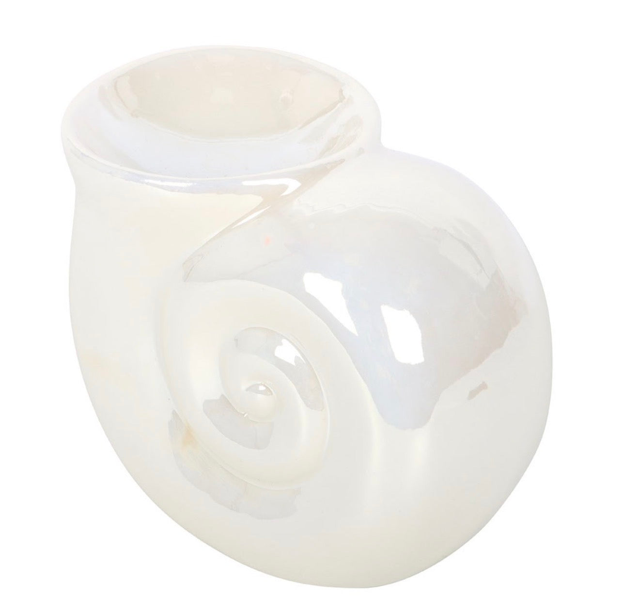 QUEMADOR DE ACEITE DE CONCHA ESPIRAL PERLADA