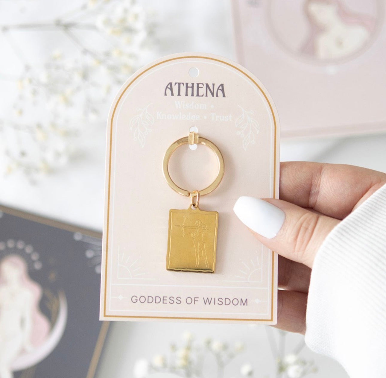LLAVERO TALISMÁN DIOSA ATENEA