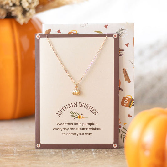 Collar de calabaza con tarjeta de felicitación
