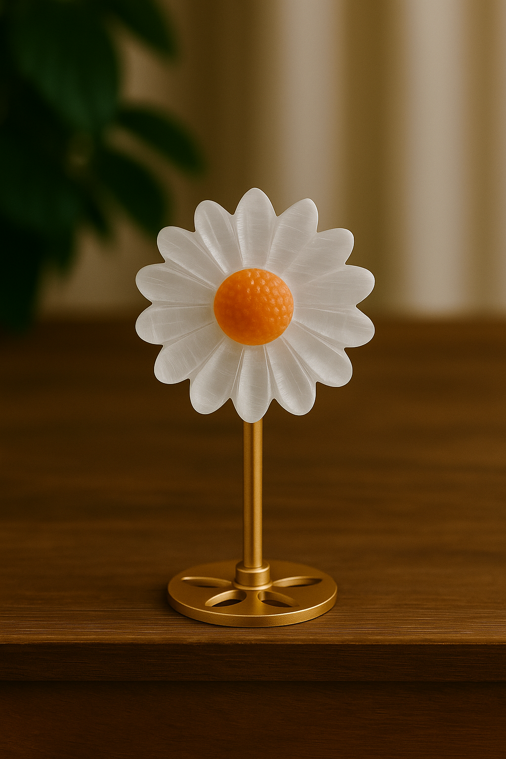 Flor de Selenita y Calcita Naranja