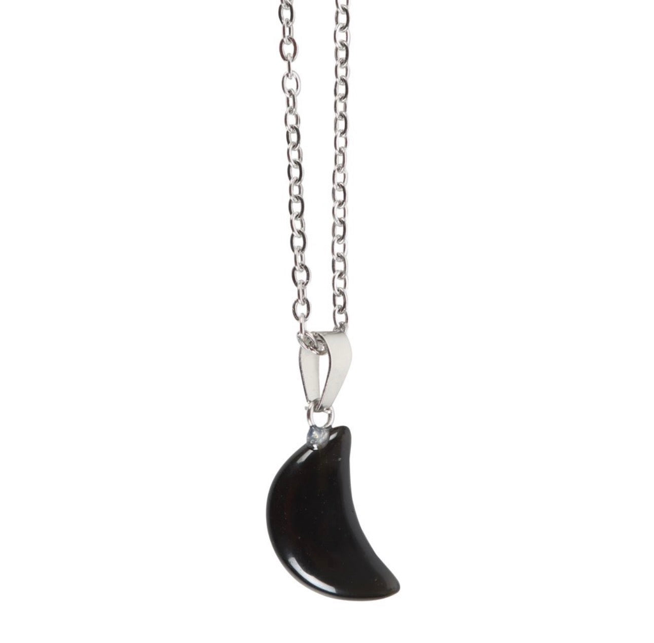 COLLAR DE LUNA DE OBSIDIANA NEGRA EN TARJETA DE FELICITACIÓN
