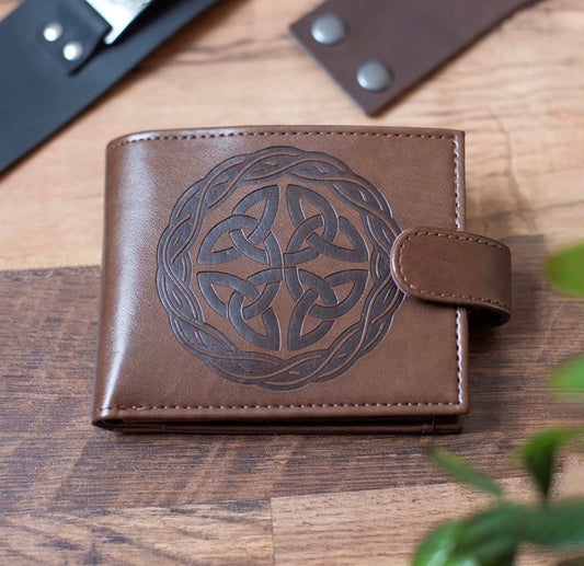 CARTERA DE PIEL SINTÉTICA CON MOTIVO DEL NUDO CELTA