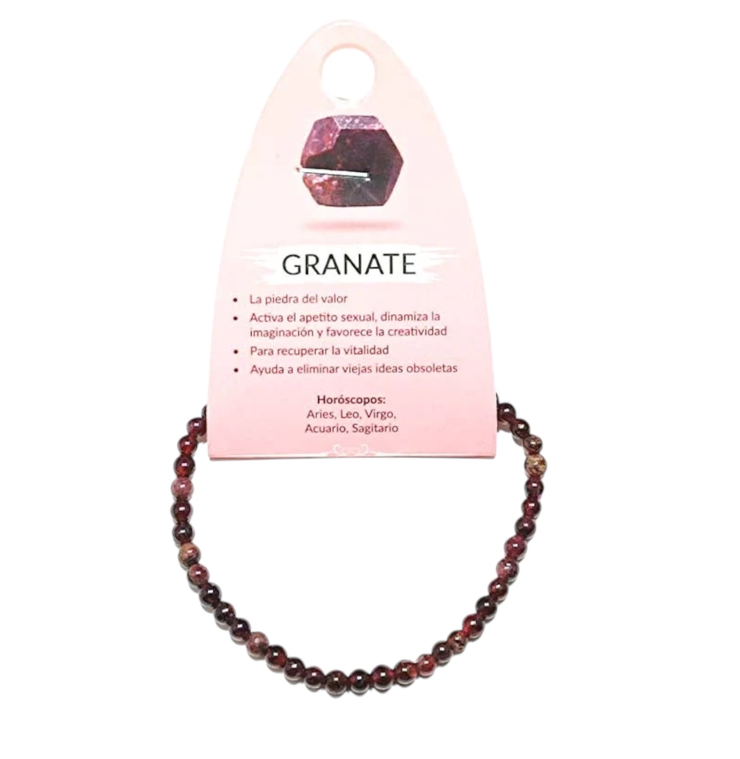 Pulsera Piedra Natural Granate 4 mm