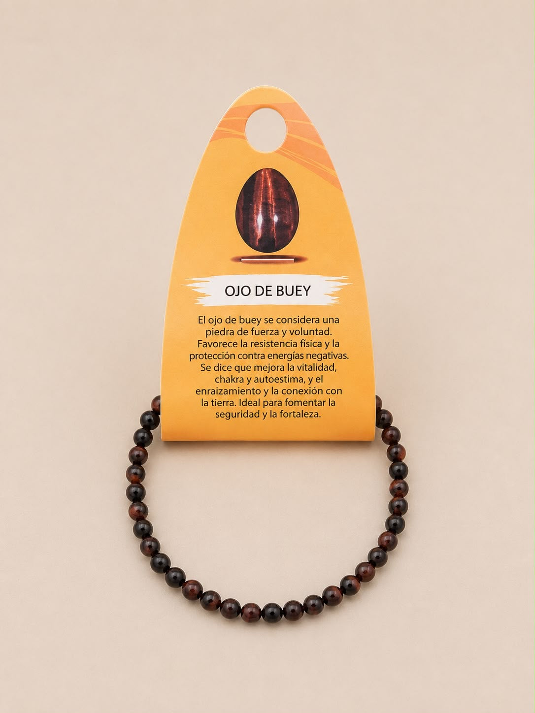Pulsera Piedra Natural Ojo De Buey 4 mm