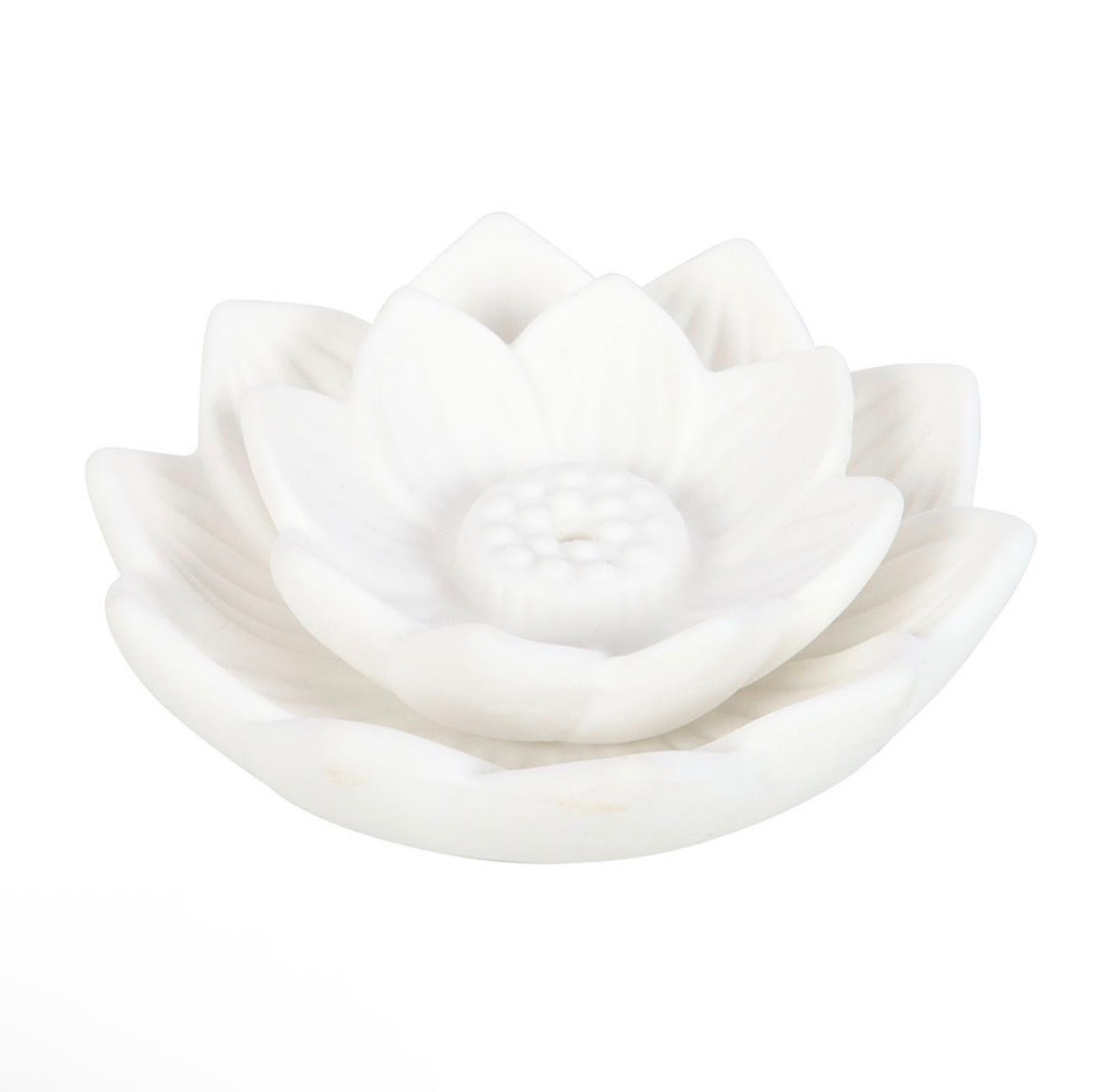 PORTA VARILLAS DE INCIENSO CON FORMA DE FLOR DE LOTO BLANCA